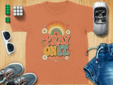 Pray On It Christian Youth T-Shirt | Retro Faith Rainbow Tee | Vintage Inspirational Boho Religious Gift for Her Women thumbnail 9