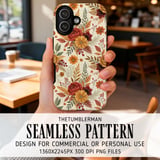 Floral Tumbler Design, Fall Flower Digital Papers, Watercolor Tumbler PNG, Printable Junk Journal Pages, Scrapbooking Paper thumbnail 6