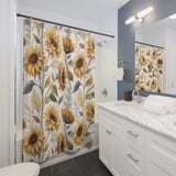 Heirloom Sunflower Bloom Shower Curtain thumbnail 3