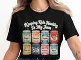 Keeping Kids Healthy Is My Jam T-Shirt: School Nurse, Jam Jars Design thumbnail 6