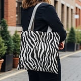 Zebra Print Tote Bag Aesthetic & Phone Case, Black White Animal Pattern, Trendy Y2K Style Purse, Wild Fashion Accessory Gift for Her thumbnail 6