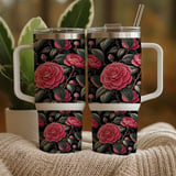 Camellia Flower Tumbler Digital Design, Pink Floral PNG, Watercolor Flowers Background, Junk Journal Paper, Scrapbooking, Tumbler Digital thumbnail 9