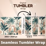 Tropical Palm Tree Digital Pattern, Digital Bundle, Boho Leaves Seamless, Vintage Wall Art Printable, Exotic Jungle Plant Clipart, Digital thumbnail 9