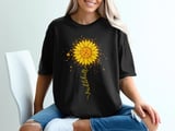 Pickleball Comfort Colors Shirt, pickleball Sunflower Floral Watercolor Print, Vintage Graphic Tee thumbnail 1