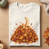 Dog in Autumn Leaf Pile Tee thumbnail 14