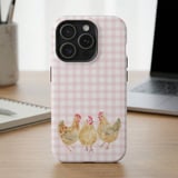 Pink Gingham Chickens MagSafe® Phone Case thumbnail 2