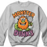 Pickleball Gildan Crewneck Sweatshirt, Monster Dinks, Court Warm Up thumbnail 7
