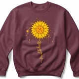 Pickleball Gildan Crewneck Sweatshirt, pickleball Sunflower Botanical Art, Chilly Morning Court Warm Up thumbnail 3