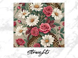 Floral Leopard 20oz Tumbler Wrap, Skinny Tumbler PNG, Seamless Design, Digital Download, Tumbler Sublimation, Trendy Tumbler Wrap thumbnail 4