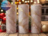 20 oz Skinny Tumbler Wrap, Pink Marble Gold Veins, Sublimation Design, Straight and Tapered, png Digital Download thumbnail 2
