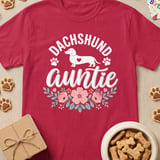 Dachshund Auntie Floral T-Shirt thumbnail 4