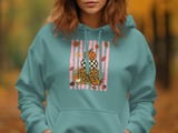 Trendy Fall Pumpkin Stack Sweatshirt, Distressed Leopard Print Checkerboard Hoodie, Cute Autumn T-Shirt Gift thumbnail 10