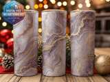 20 oz Purple Marble Tumbler Wrap, Gold Veins Design, Sublimation, Straight Tapered png, Digital Download, Elegant Marble Texture thumbnail 2