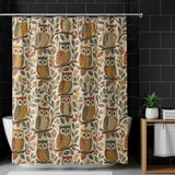 Whimsical Woodland Owl Pattern Shower Curtain thumbnail 10