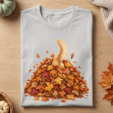 Dog in Autumn Leaf Pile Tee thumbnail 12