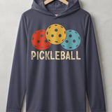 Pickleball Sport-Tek Performance Hood, Pickleball Tri-Color Vintage Balls Graphic, Lightweight Hoodie thumbnail 2
