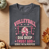 Dig Deep Trust God Volleyball Tee thumbnail 2
