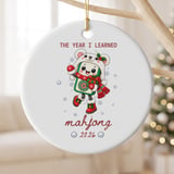 Mahjong Christmas Ornament 2026, The Year I Learned Mahjong Keepsake, Cute Kawaii Tile Holiday Gift for Game Night Player and Lover thumbnail 2