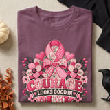 Courage In Pink Faux Patchwork Tee thumbnail 12