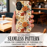 Floral Tumbler Design, Digital Paper, Watercolor Flower Background, Junk Journal Pages, Printable Tumbler PNG, Scrapbooking Paper thumbnail 6