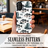Digital Pattern, Fish and Crab Pattern, Striped Fish, Nautical Pattern, Sea Life Pattern, Digital Bundle, Commercial Use Pattern thumbnail 6