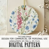 Serene Wildflower Watercolor Digital Art Size Bundle Png thumbnail 3