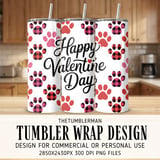 Happy Valentines Day Dog Paw Prints Digital Pattern, Digital Bundle, Valentine Puppy, Plaid Hearts, Pet Paw Prints, Valentines Day Gift thumbnail 2