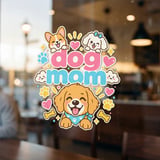 Dog Mom T Shirt Cartoon Golden Retriever Corgi Poodle Puppy Graphic Paw Bone Print thumbnail 9