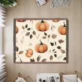 Pumpkin Blanket, Pumpkin Pillow, Fall Decor, Autumn Leaves, Thanksgiving Decor, Watercolor Pumpkins, Seasonal Throw Blanket, Accent Pillow thumbnail 5
