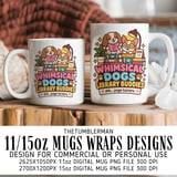 Whimsical Dogs Library Mug Wrap thumbnail 1