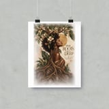 Black Woman Roots Poster, African American Framed Art Print, Ancestral Strength Wall Decor, Melanin Botanical Floral Artwork, Gift For Her thumbnail 10