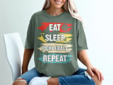 Pickleball Comfort Colors Shirt, Eat Sleep Pickleball Repeat Design, Retro Court Aesthetic Vintage Graphic Tee thumbnail 6