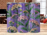 20oz Tumbler Sublimation PNG Purple Floral Seamless Wrap Design | Wildflower Digital File Tapered + Car Coaster | Botanical Cottagecore thumbnail 8