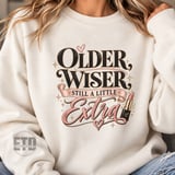 Older Wiser Still A Little Extra PNG, Sassy Birthday Queen Shirt Design, Glam Rose Gold Sublimation Graphic, Funny Birthday Gift Clipart thumbnail 19