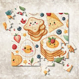 Kawaii Food Digital Pattern, Cute Toast Digital Bundle, Breakfast Seamless Pattern, Kawaii Fruit Pattern, Food Clipart, Digital Download thumbnail 7