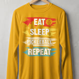 Pickleball Sport-Tek Long Sleeve Tee, Eat Sleep Pickleball Repeat, Performance Sun Shield Shirt thumbnail 3