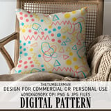 Digital Pattern, Doodle Pattern, Abstract Design, Digital Bundle, Colorful Shapes, Polka Dot, Geometric Pattern, Seamless Pattern, Digital thumbnail 5