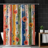 Painterly Meadow Stripe Shower Curtain thumbnail 10