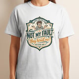 Funny 'Not My Fault They Hired Me' T-Shirt, Sarcastic Office Humor Graphic Tee, I Didn't Ask For This Work Gift for Coworker thumbnail 1