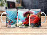 Vibrant Ocean Clownfish Mug Sublimation Wrap Digital Download, Under the Sea Coral Reef 11oz 15oz Design thumbnail 7