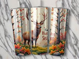 Fall Hunting Season, Deer 20oz Tumbler Wrap, Autumn Forest Tumbler, Wildlife Hunter Gift, Buck Tumbler Design, Fall Leaves Tumbler Wrap thumbnail 2