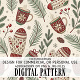 Hygge Holiday Seamless Digital Pattern Size Bundle Png thumbnail 2
