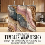 20 oz Tumbler Wrap Sublimation, Pink Marble Gold, Digital Download, Straight Tapered PNG, Tumbler Design, Unique Tumbler Wrap Designs thumbnail 1