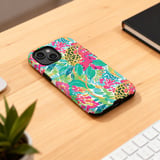 Vibrant Tropical Leopard Floral Tote Bag & Phone Case, Preppy Summer Beach Bag, Colorful Abstract Pattern Accessory Gift thumbnail 9