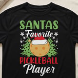 Pickleball Sport-Tek Performance Tee, Santas Favorite Pickleball Player, Festive Holiday Court Apparel thumbnail 1
