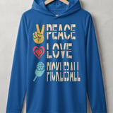 Pickleball Sport-Tek Performance Hood, Peace Love Pickleball, Lightweight Hoodie Layer for Court Play thumbnail 3