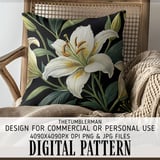 White Lily Tumbler Design, Digital Paper, Floral Backgrounds, Junk Journal Pages, Printable PNG, Scrapbooking Paper thumbnail 5