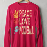 Pickleball Sport-Tek Long Sleeve Tee, Peace Love Pickleball, Sun Shield Shirt thumbnail 8