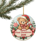 Baby First Christmas Ornament, Custom Teddy Bear Keepsake, Personalized Name Holiday Ornaments, Vintage Baby Xmas Decor, New Parent Gift thumbnail 7