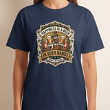 Happiness Is A Beer In Both Hands T-Shirt, Funny Drinking Tee, Craft Beer Lover Gift, Vintage Pub Style Graphic Shirt, Oktoberfest Apparel thumbnail 5